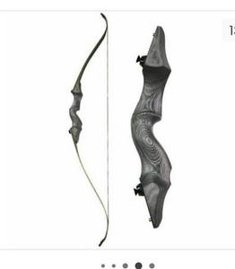 lot 27260 image: BLACK HUNTER 60in. Recurve Bow Arrow Rest Takedown 25-60lbs Archery Wooden Hunting