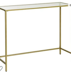 lot 27272 image: VASAGLE 39.4in. Console Table,Tempered Glass Sofa Table