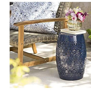 lot 27277 image: Small Blue 19in. Decorative Side Table
