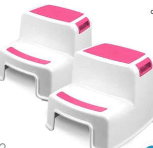 lot 27279 image: Tundras Two Step Kids Step Stools, 2 Pack, Pink