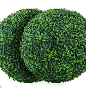 lot 27282 image: Sunnyglade 15.7 inch 4 Layers Artificial Plant Topiary Ball Faux Boxwood