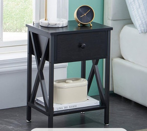 lot 27291 image: VECELO End Side Table Nightstand,Black