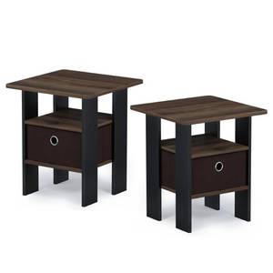lot 27293 image: Furinno Andrey End Table Nightstand with Bin Drawer, Set of 2
