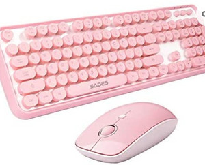 lot 27308 image: SADES Wireless Keyboard and Mouse Combo,Pink
