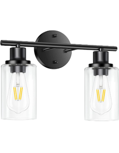 lot 27327 image: 2-Light Vanity Fixture,Matte Black