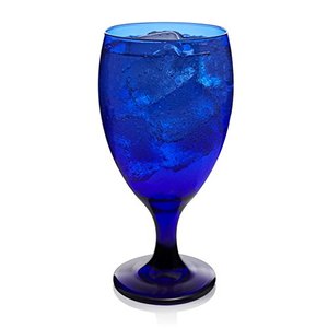 lot 27385 image: Libbey Premiere Iced Tea Beverage Glasses, Set of 12, Cobalt Blue Goblets, 16.25 oz