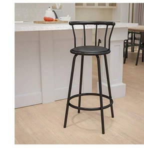 lot 27420 image: Flash Furniture,Black Metal Barstool with Vinyl Swivel Seat