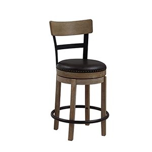lot 27423 image: Ball and Cast swivel counter height barstool 24in. seat height, Light Brown