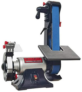 lot 58425 image: Bucktool Combo 2 x 42 6 Belt Sander, Knife Sharpener with Large Work Table BG2600 Upgraded Model Retail Price $269