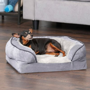 lot 58428 image: Perfect Comfort Velvet Waves Full Support Orthopedic Sofa Dog & Cat Bed