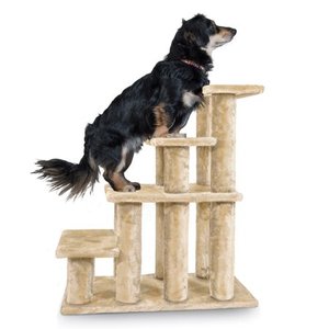 lot 58440 image: FurHaven Pet Stairs Steady Paws 4-Step Pet Stairs, Cream