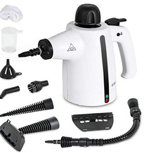 lot 58446 image: COMMERCIAL CARE Handheld Steam Cleaner, 9-Piece Accessory Set, White, Steamer for Cleaning, Couch Cleaner, Steam Cleaner Carpet and Upholstery