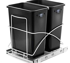 lot 58466 image: Home Zone Living 7.6 Gallon Kitchen Trash Can - Pull Out Under Cabinet Trash ...
