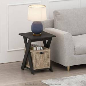 lot 59274 image: Furinno Modern Simplistic Criss-Crossed End Table, Espresso, Set of 2