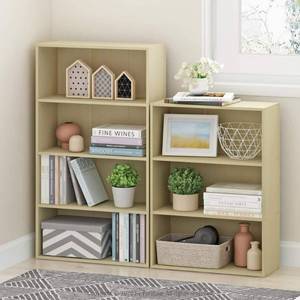 lot 59301 image: Furinno Pasir 4-Tier Open Shelf, Steam Beech