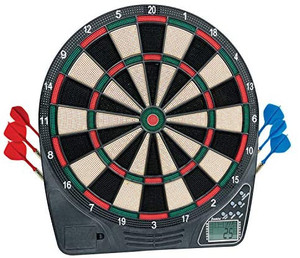 lot 59313 image: Franklin Sports Electronic Dart Board Sets - Soft Tip Electric Dartboard with Digital Scoreboard - (6) Darts Included