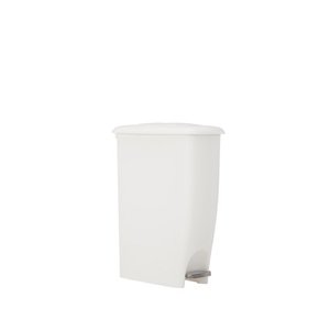 lot 59331 image: Rubbermaid, Step-on Slim Fit Trash Can, 11.25 gal, White