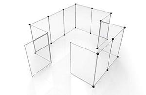 lot 59344 image: Tespo Pet Playpen, Portable Large Plastic Yard Fence Small Animals, Puppy Kennel Crate Fence Tent, 28 X 20 Inch, White, 12 Panels