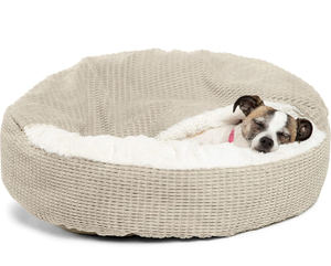 lot 59361 image: Best Friends by Sheri Cozy Cuddler Mason Microfiber Hooded Blanket Cat and Dog Bed