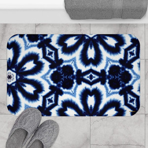 lot 59363 image: Watercolor Boho Bath Mat, Free Shipping, Powder Room Mat, Bathroom Rug, Rugs, Non Slip, Runner, Shower,