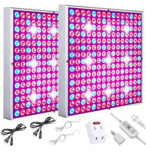 lot 59379 image: LED Grow Light, Plant Grow Lights for Indoor Plants Full Spectrum 75W Panel Growing Lamp with Timer for Seedling Veg and Flower by Skylaxy (2 Pack)NO POWER CORDS