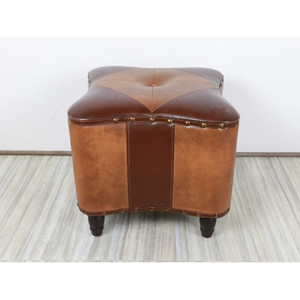 lot 59410 image: 19 Wide Faux Leather Square Standard Ottoman(damaged)
