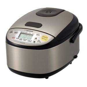 lot 59568 image: Zojirushi - Micom 0.6-Quart Rice Cooker - Stainless black