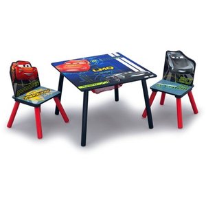 lot 59569 image: Disney Pixar Cars Wood Kids Storage Table and Chairs Set by Delta Children