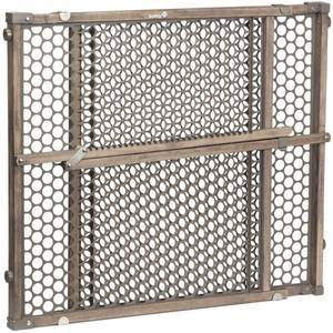 lot 59576 image: Safety 1st - Vintage Grey Wood Doorway Security Gate - Brown