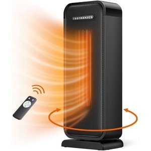 lot 59586 image: TaoTronics Space Heater, 1500W Electric Heater Small Portable Fast Heating Heater, Widespread Oscillation ECO Mode 12 Hrs Timer with Remote Control Programmable Thermostat for Indoor Use