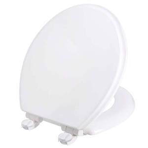 lot 59602 image: Mainstays Round AdultChild Wood Toilet Seat with Plastic Potty Ring