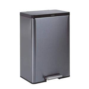 lot 60238 image: Rubbermaid Step-On - Trash can - flip lid - 12 gal - foot pedal - stainless steel - charcoal