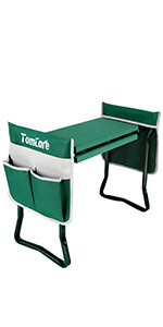 lot 60462 image: TomCare Garden Kneeler Seat Garden Bench Garden Stools Foldable Stool with Tool Bag Pouch EVA Foam Pad Outdoor Portable Kneeler for Gardening(Large-21.65 x 10.62 x 18.89,Green) - missing canvas