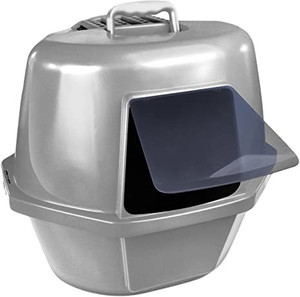 lot 60463 image: Van Ness Corner Enclosed Cat Pan, Silver, Large