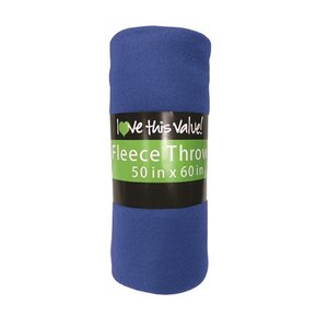 lot 60476 image: 50 x 60 Soft and Cozy Green Fleece Throw Blanket- Navy Blue