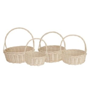 lot 60742 image: Wald Import Willow Basket - Set of 4