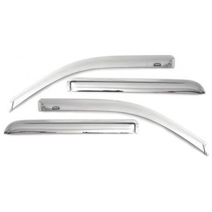 lot 60746 image: AVS 2019 RAM 1500 Crew Cab Ventvisor Outside Mount Front & Rear Window Deflectors 4pc - Chrome