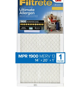lot 60767 image: Filtrete 14x20x1, AC Furnace Air Filter