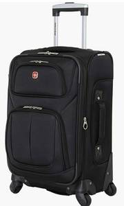lot 60787 image: SwissGear Sion Softside Expandable Luggage, Black, Carry-On 21-Inch