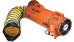lot 60798 image: Allegro Industries-9533-15 32 X 13 12 X 14 12 831 cfm 13 hp 115 VAC 3 A Motor Polyethylene Com-Pax-Ial Blower with Canister