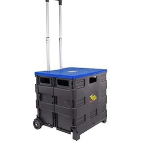 lot 60808 image: dbest products Quik Cart Collapsible Rolling Crate on Wheels for Teachers Tote Basket
