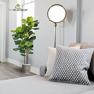 lot 1162 image: Treeish faux tropical plant Fake Tropical Plants, Indoor and Outdoor Home & Office Greenery Decoration  with 5-inch Black Cement Pot �� Realistic Look