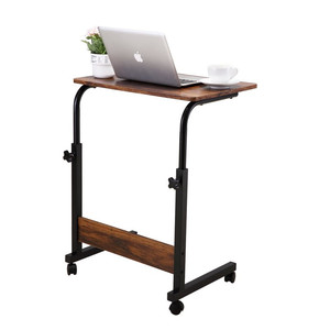 lot 1167 image: Comix Height Adjustable Mobile Laptop Stand Desk Rolling Cart Tray Sofa Side Bed Table Portable Desk with Wheels Overbed Table Laptop Cart, Height Adjustable from 27 to 34, Brown