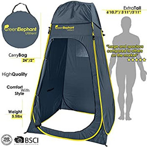 lot 1169 image: Green Elephant Camping Shower Tent - Pop Up Portable Shower Tent, Pop Up Changing Tent, Camp Shower Tent, Portable Dressing Room, Portable Bathroom, Outdoor Shower Enclosure, Privacy Tent, Toilet Tent