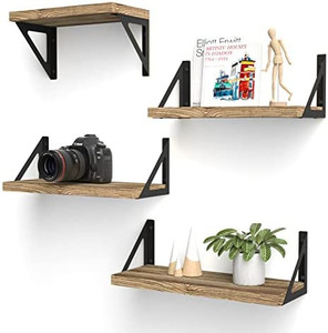 lot 1205 image: Floating Shelves Wall Mounted 3pc, Shelves for Wall Decor, Wall Shelves for Bedroom, Living Room, Shelves for Wall Storage, Bathroom Wall Shelves, Small Kitchen Shelf, Carbonized