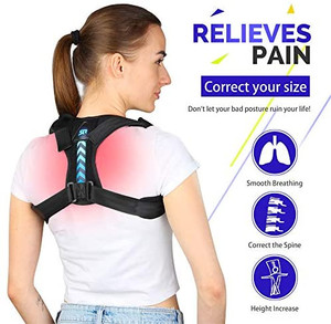 lot 1231 image: Posture Corrector For Men And Women- Adjustable Upper Back Brace For Clavicle Support and Providing Pain Relief From Neck, Back and Shoulder