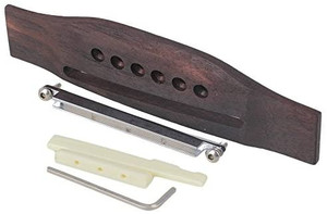 lot 1236 image: 6 String Acoustic Guitar Rosewood Bridge & Saddle Nut & Adjustable Shaft Set