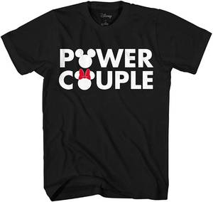 lot 5298 image: Disney Mickey Mouse Minnie Power Couple Matching Adult T-Shirt size L