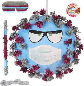 lot 8019 image: Vi_rus Variants Pinatas Blue with Eyes and Mask