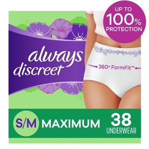 lot 8027 image: Always Discreet for Sensitive Skin Postpartum Incontinence Underwear SM Maximum Absorbency, 38 Count